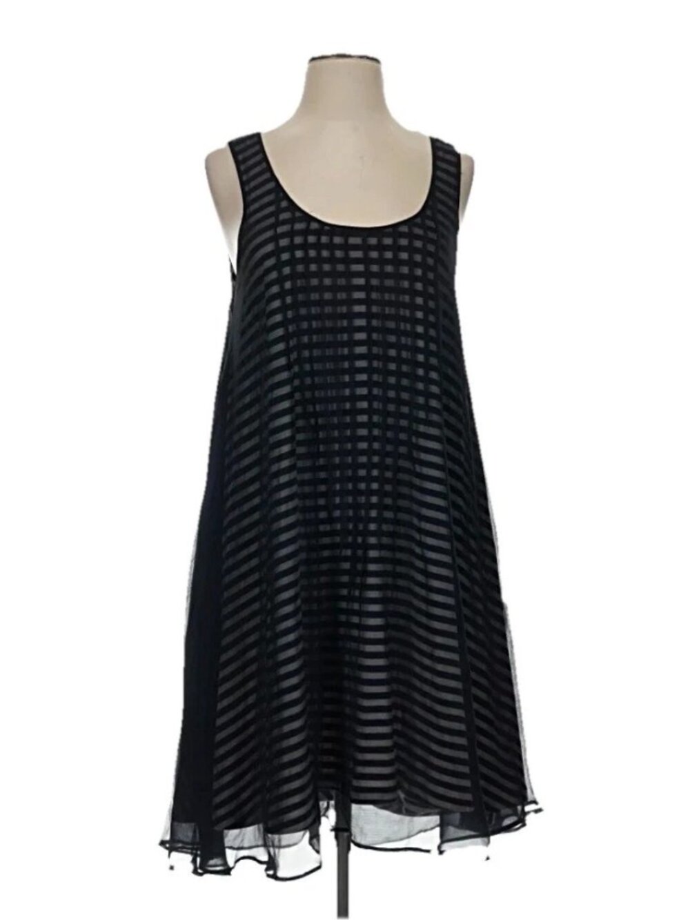 CALYPSO ST BARTH Black Silk Chiffon A-line Sleeveless Dress Sz S